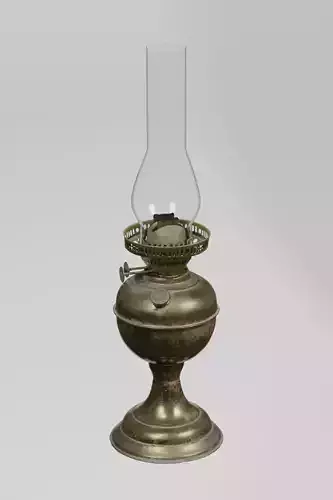Brass Oil Lamp Victorian photogrammetry scan PBR 4K textures