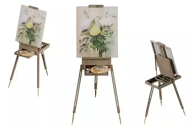 Portable Easel BLENDER 3D Model Cycles