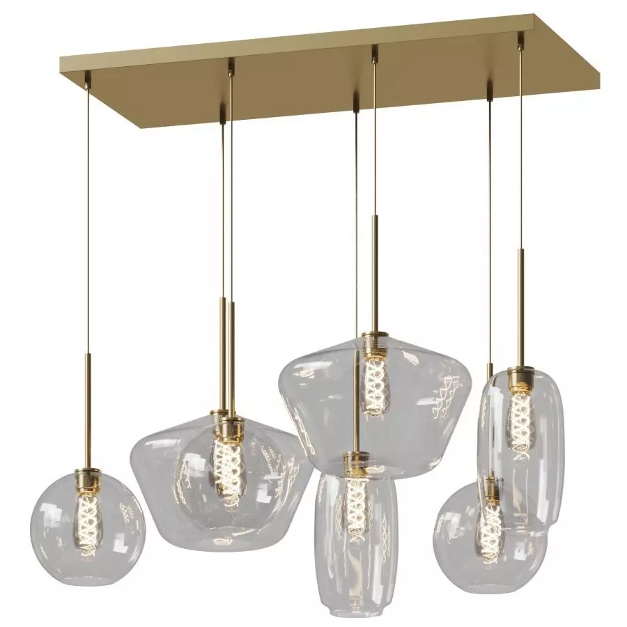 West Elm - Sculptural Glass 7-Light 3D model_0