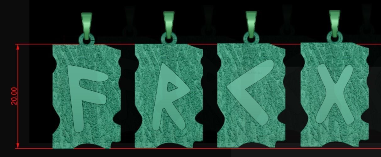 rune symbols-Runes Alphabet 3D model 3D print model_3