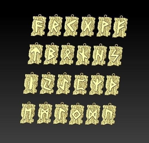rune symbols-Runes Alphabet 3D model 3D print model