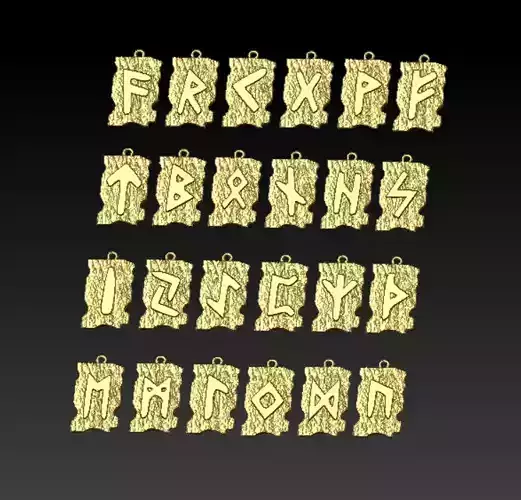 rune symbols-Runes Alphabet 3D model