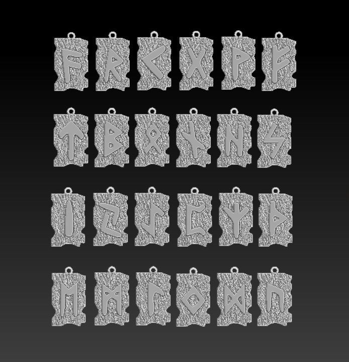 rune symbols-Runes Alphabet 3D model 3D print model_2