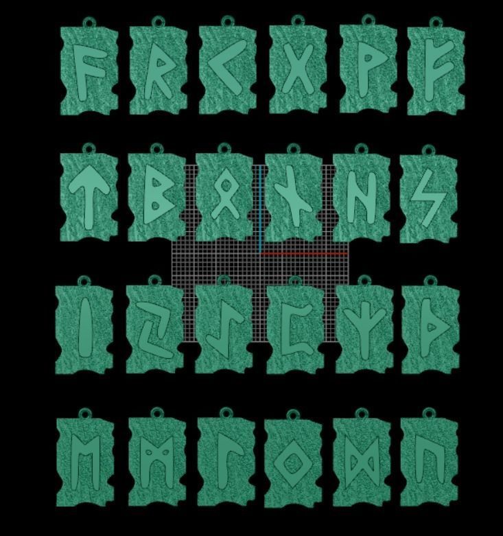 rune symbols-Runes Alphabet 3D model 3D print model_1