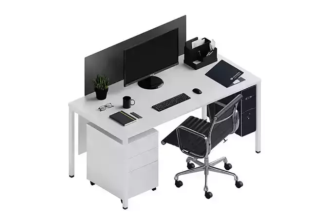 Vitra Office Black Kit BLENDER 3D Model Cycles