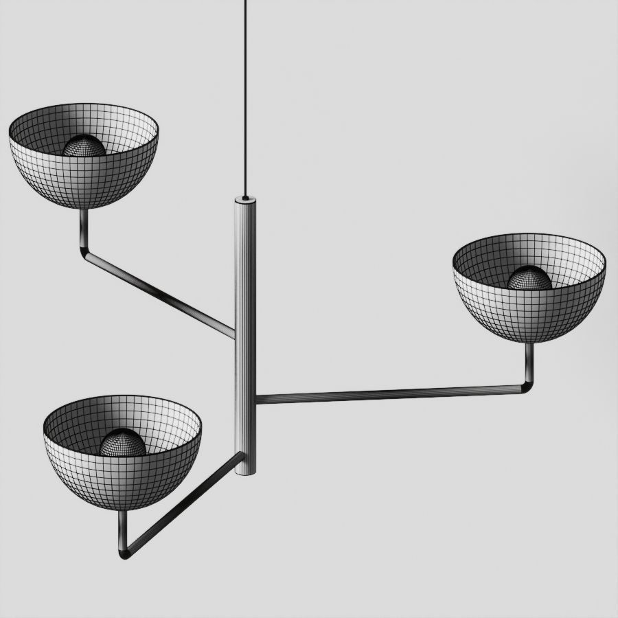 CB2 - VERNER 3-TIERED PENDANT LIGHT 3D model_2