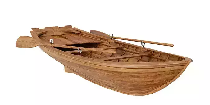 Wooden Boat BLENDER 3D Model Cycles