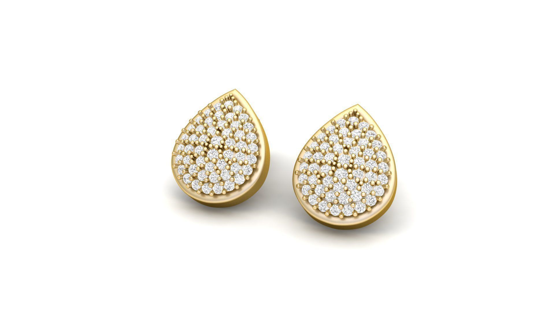 Pear Cluster Earrings  3D print model_3