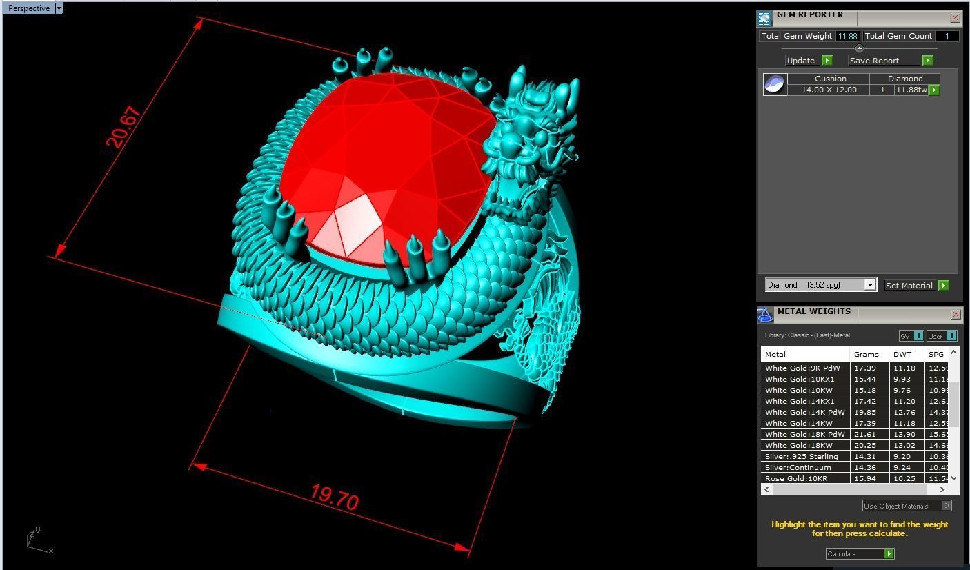 Dragon rings -Dragon curled up hugging the stone - Men ring 3D print model_6