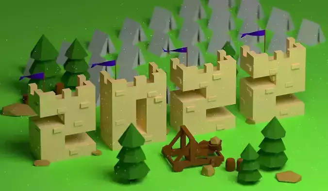 Isometric Castle in shape of 2022