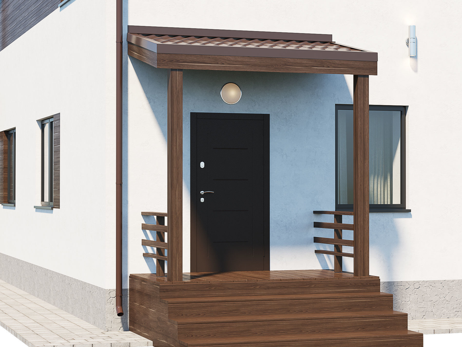 Modern Country House 3D model_4