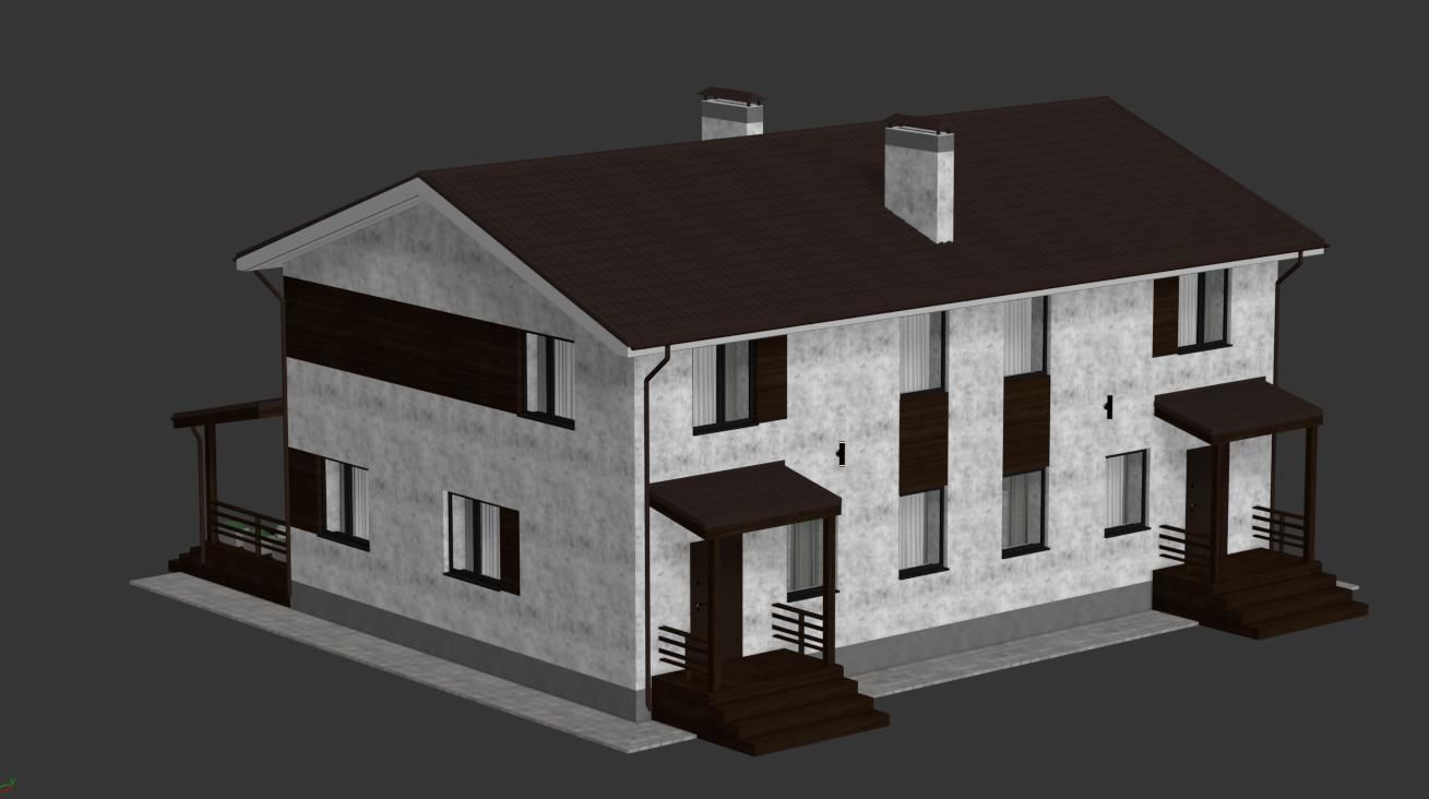Modern Country House 3D model_10
