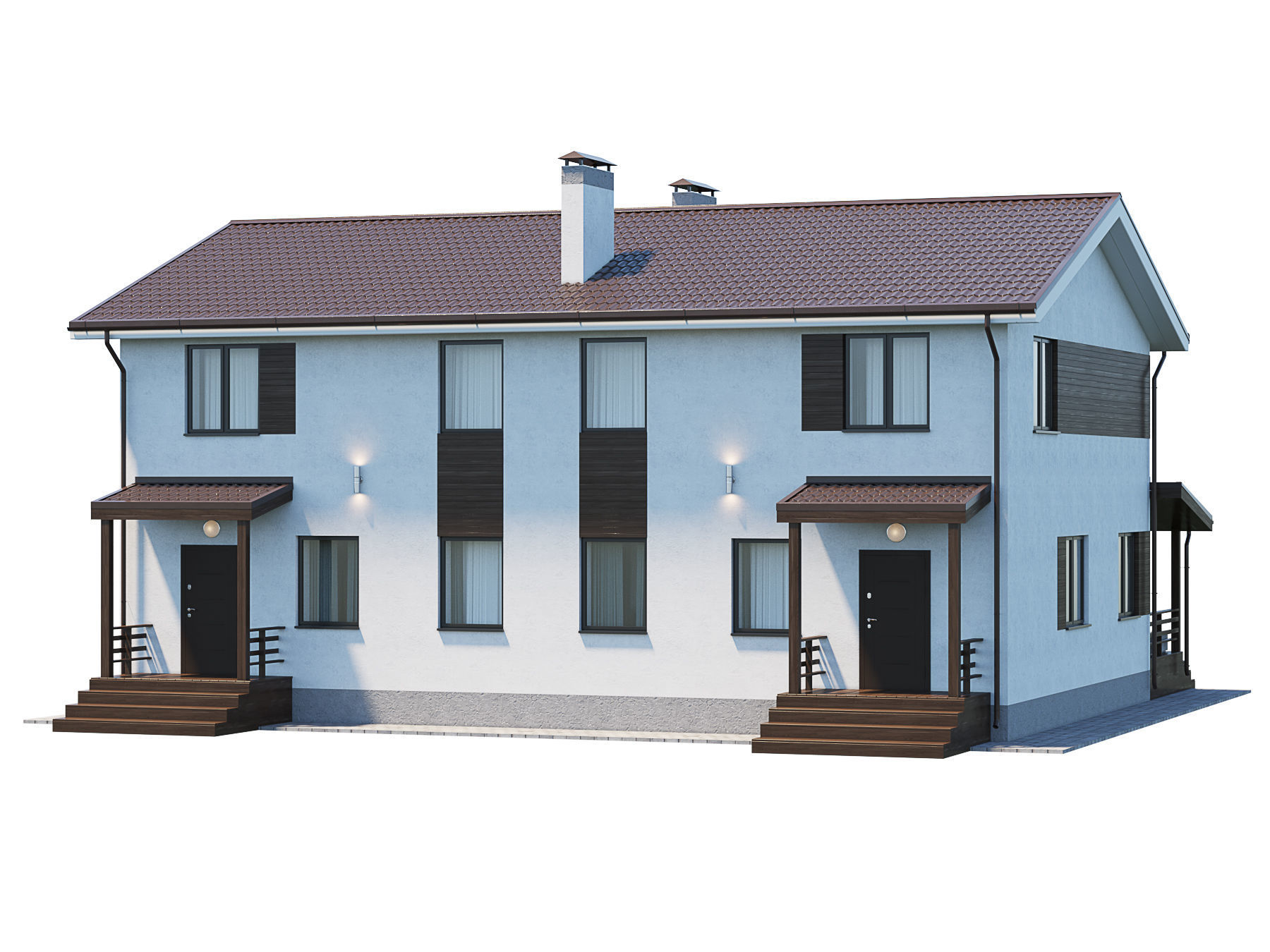 Modern Country House 3D model_2