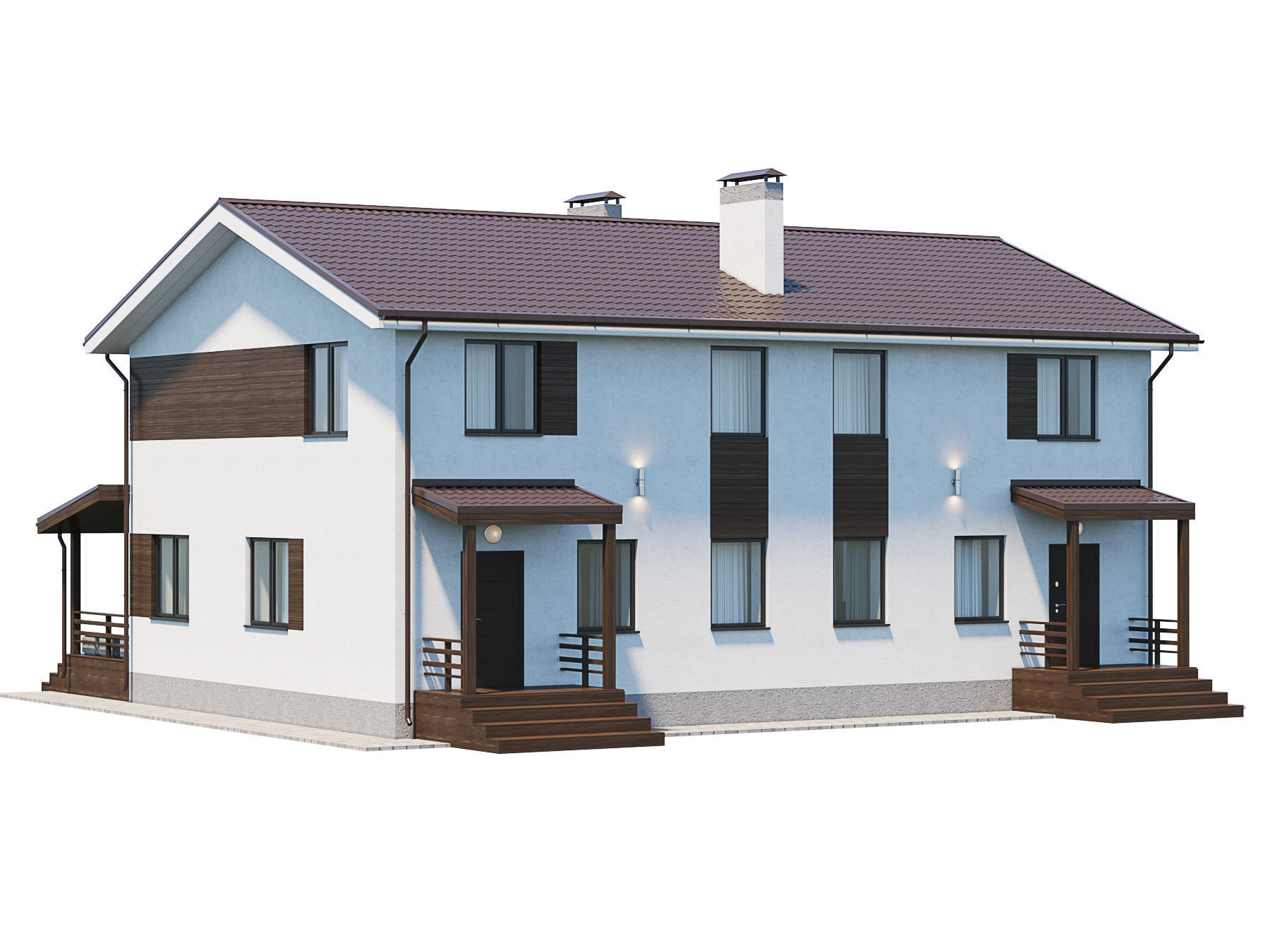 Modern Country House 3D model_1
