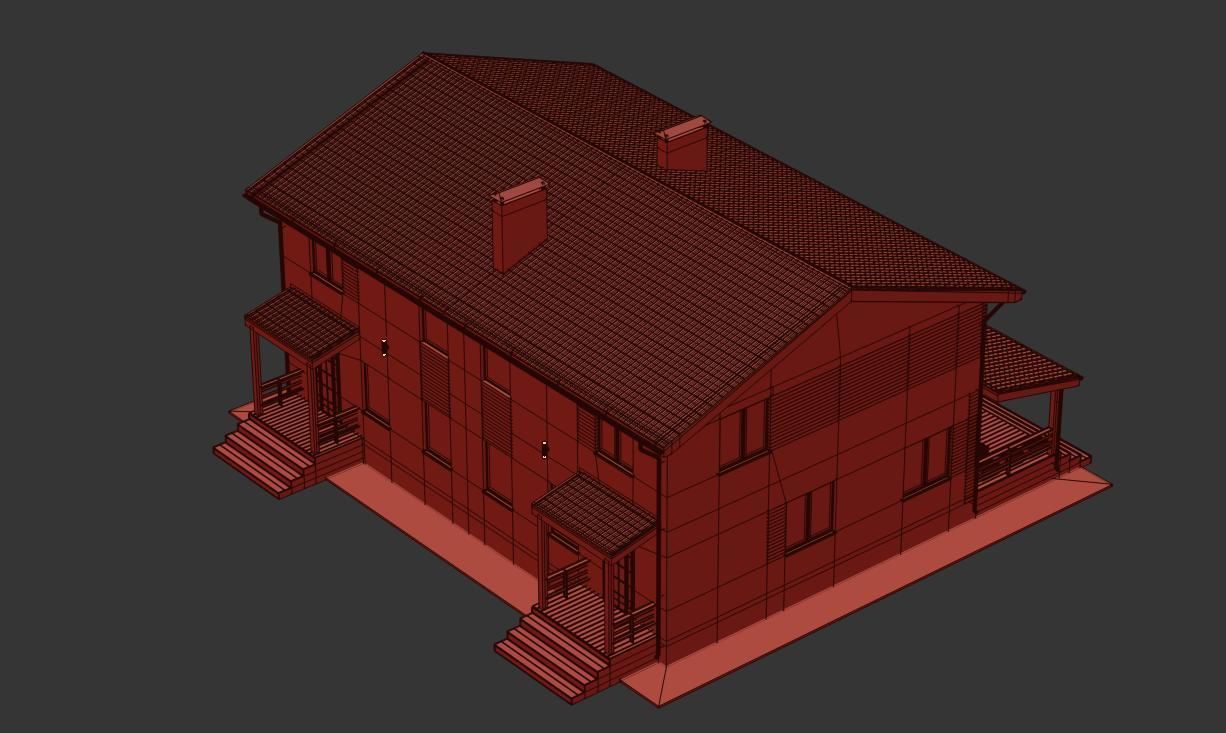 Modern Country House 3D model_15