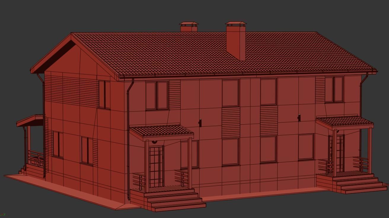 Modern Country House 3D model_12