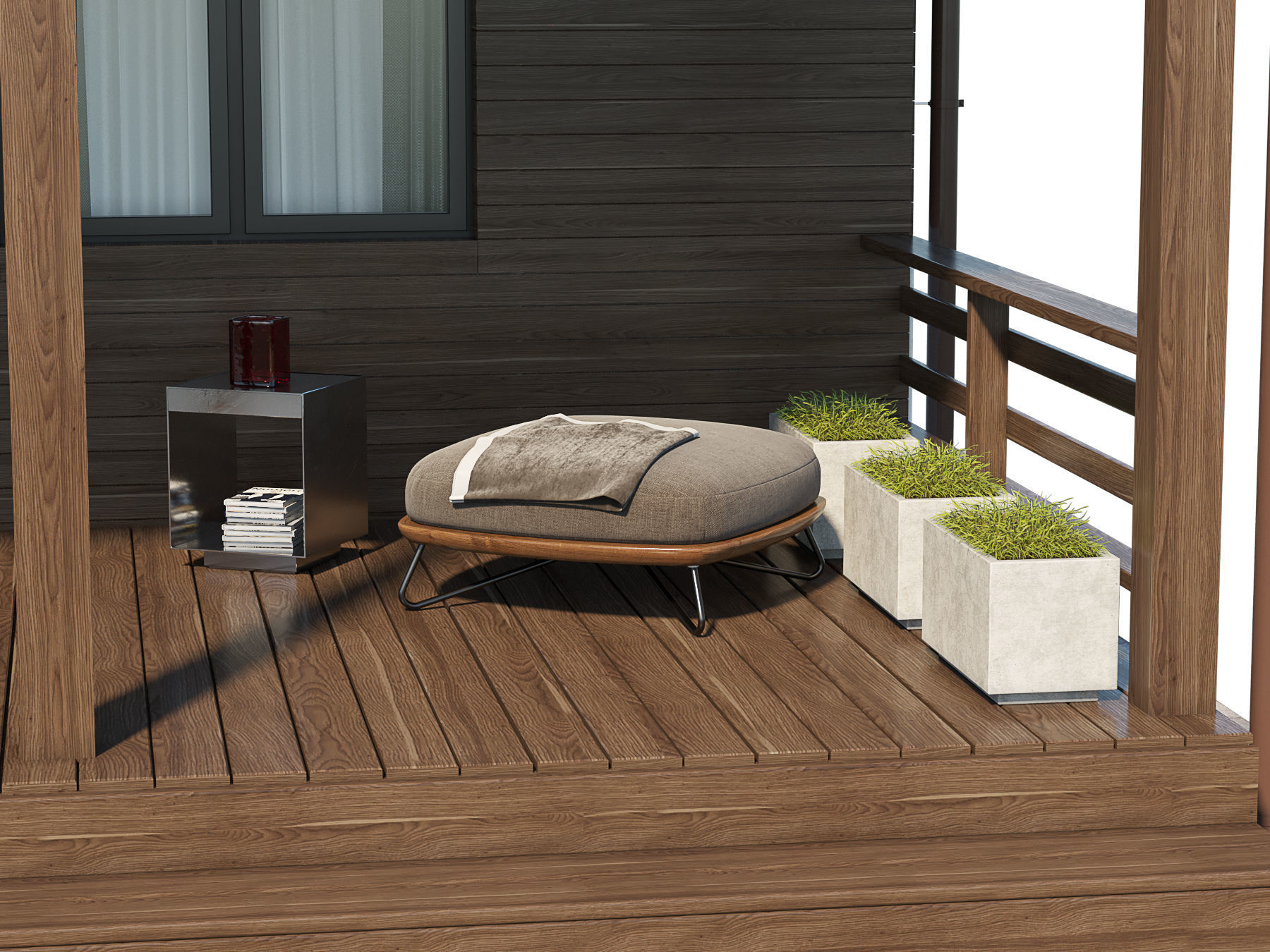 Modern Country House 3D model_5