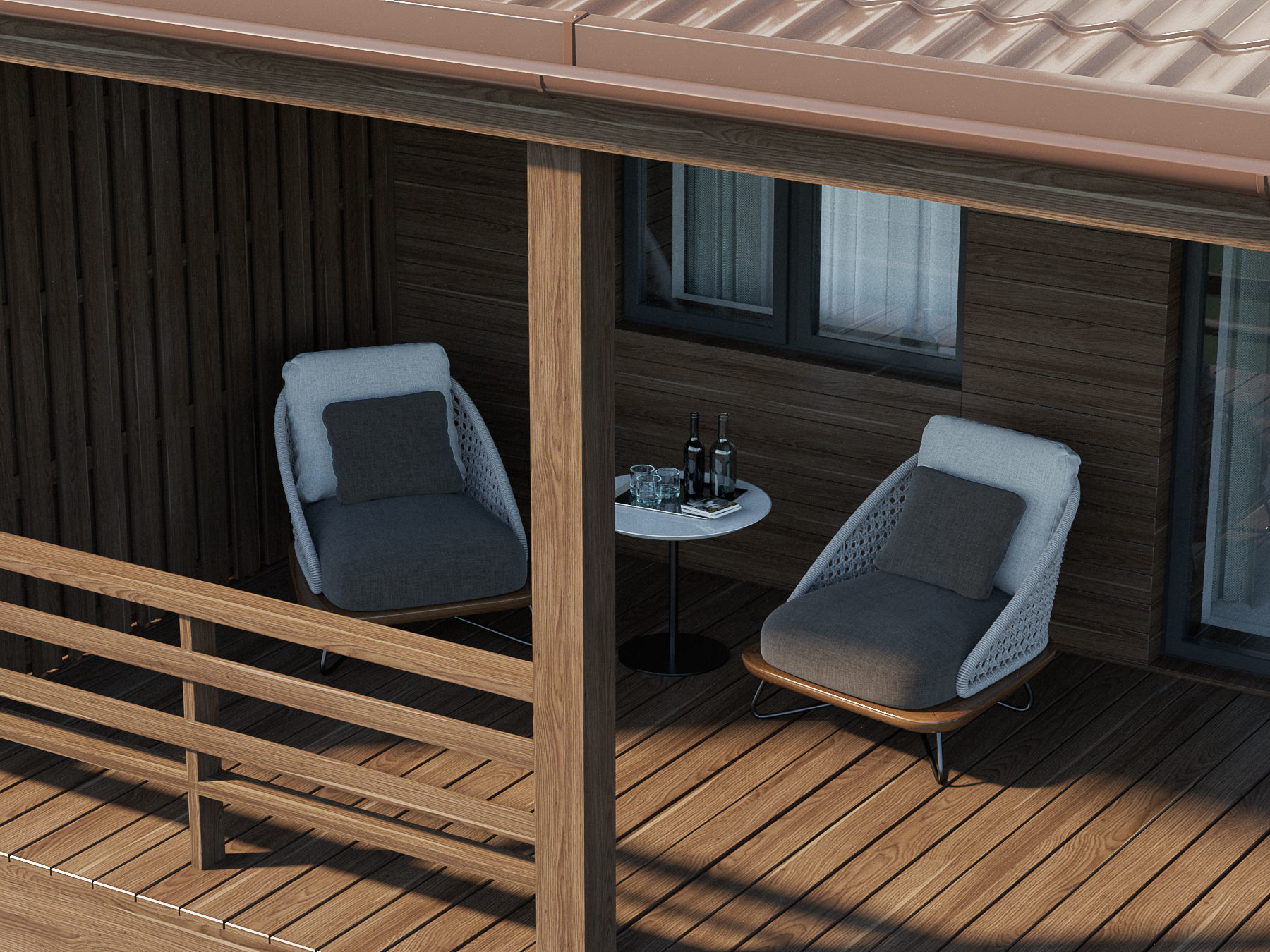 Modern Country House 3D model_8