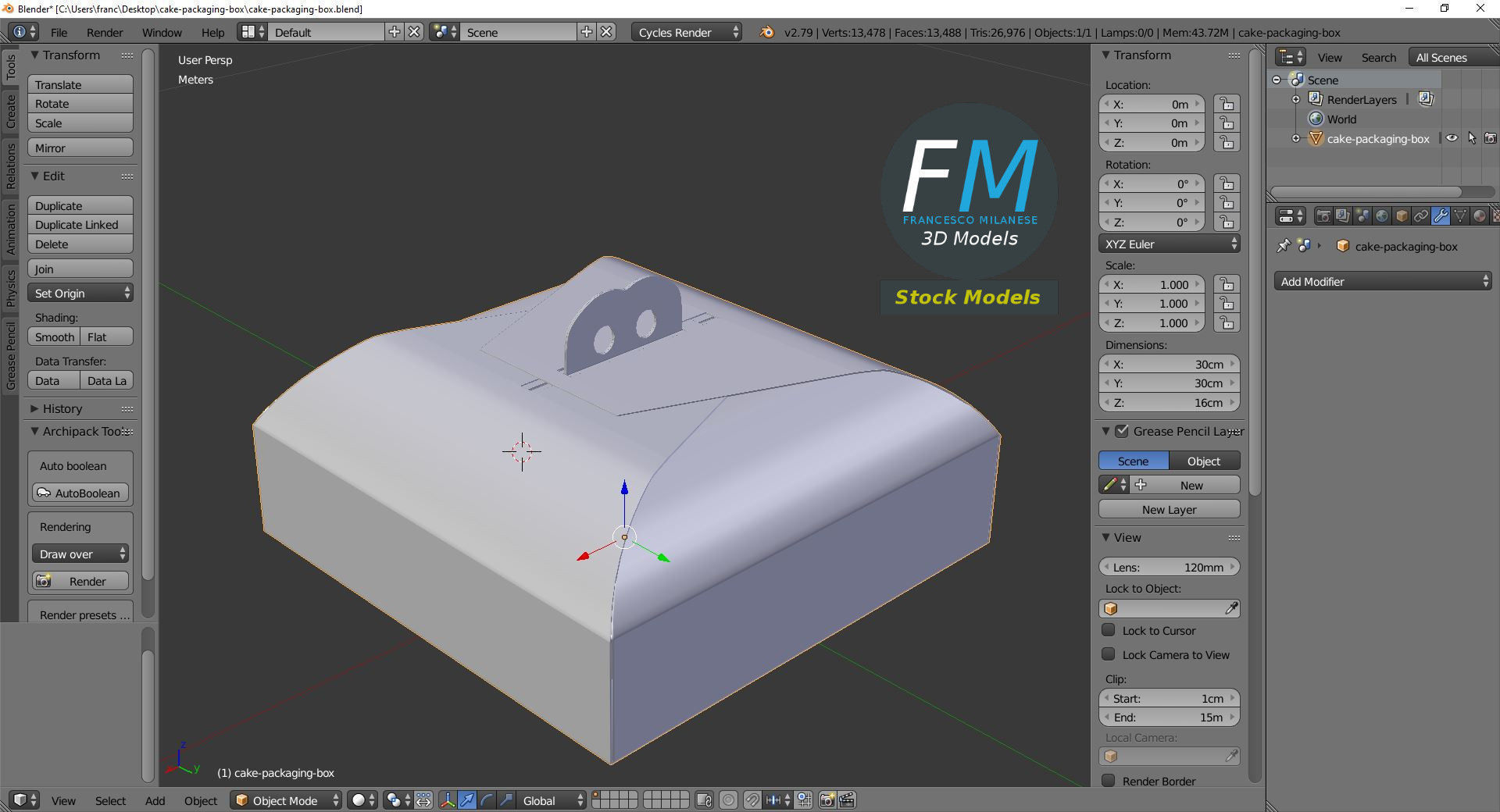Cake packaging box 3D model_9