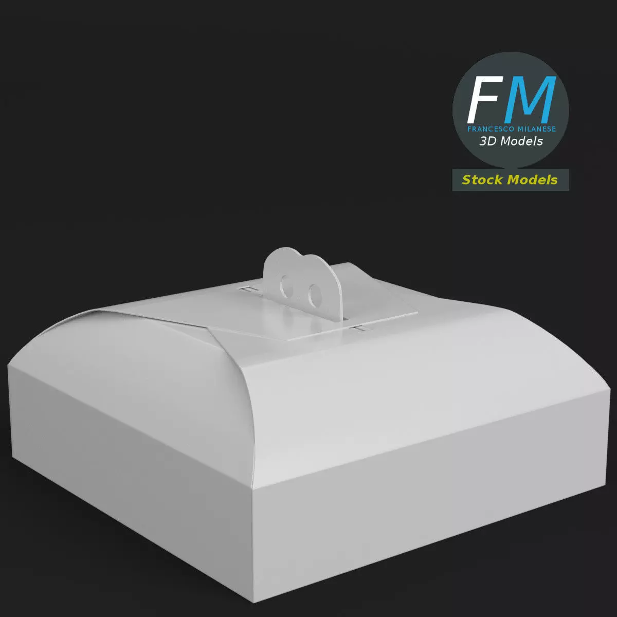 Cake packaging box 3D model_0
