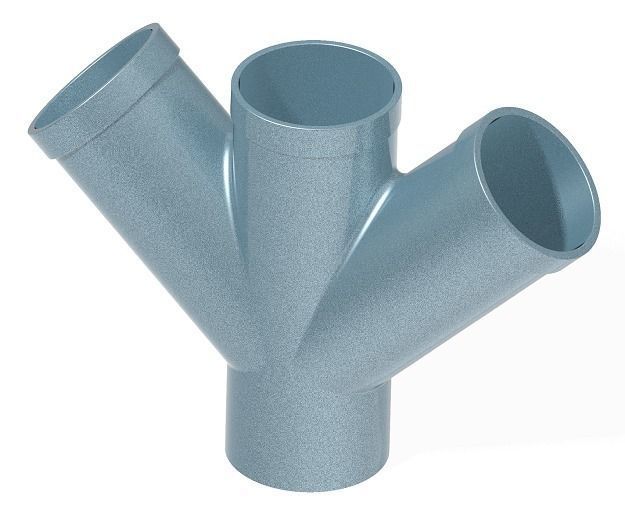 PVC Fitting Double Y 3D print model_1
