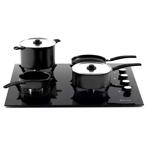 Cooktop Pots and Pans Pack 3D Model