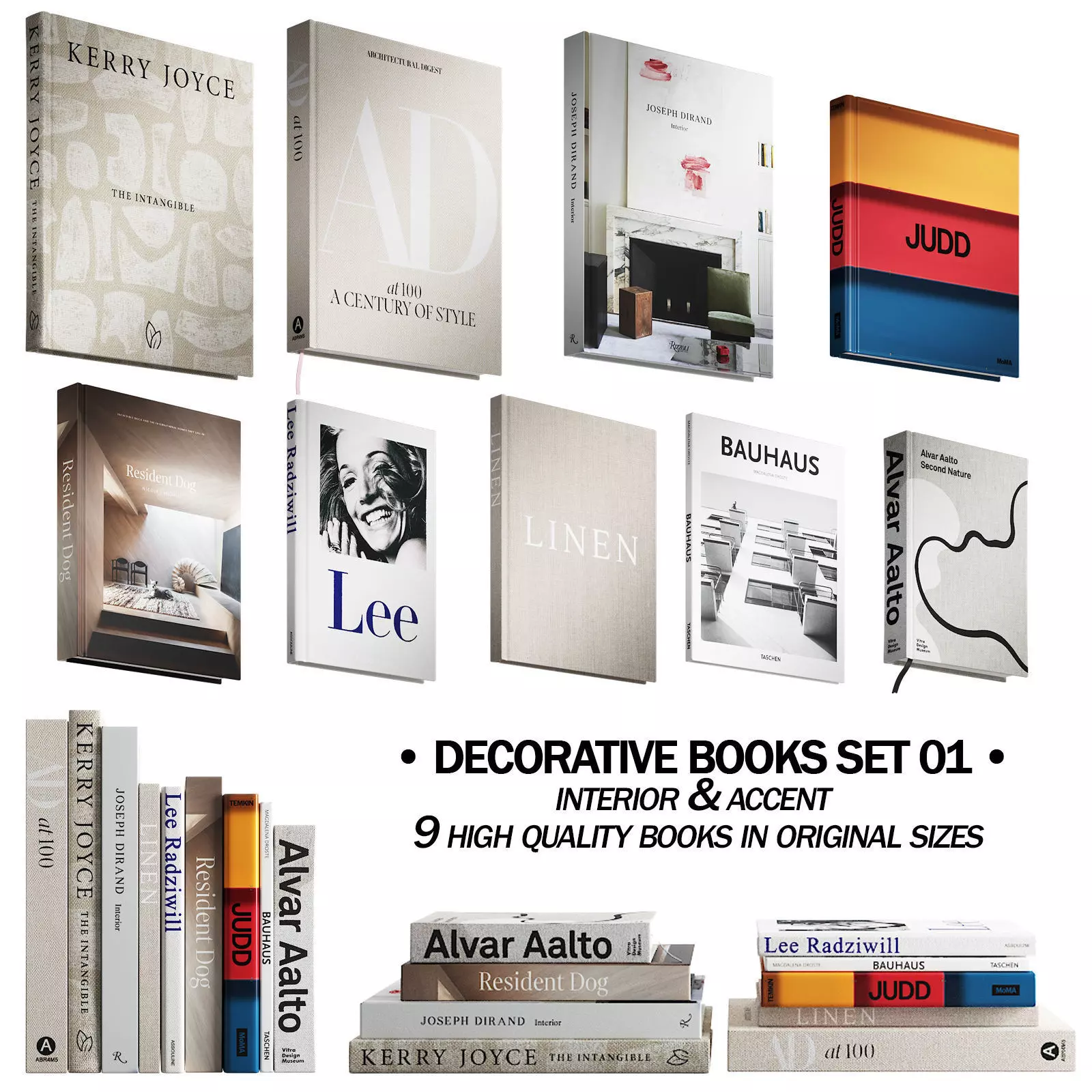 030 Decorative books set 01 neutral 00 3D model_0