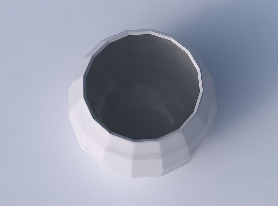 Bowl spheric with curved creases 3D print model_2