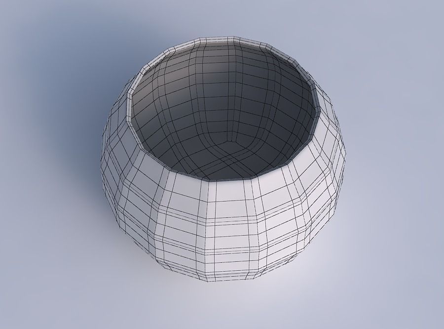 Bowl spheric with curved creases 3D print model_6