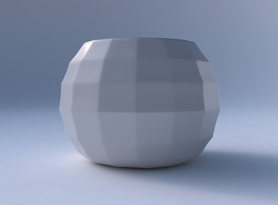 Bowl spheric with curved creases 3D print model_4