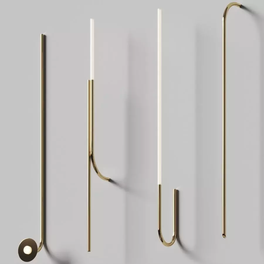 Minimalistic thin Wall lams set 3D model_0