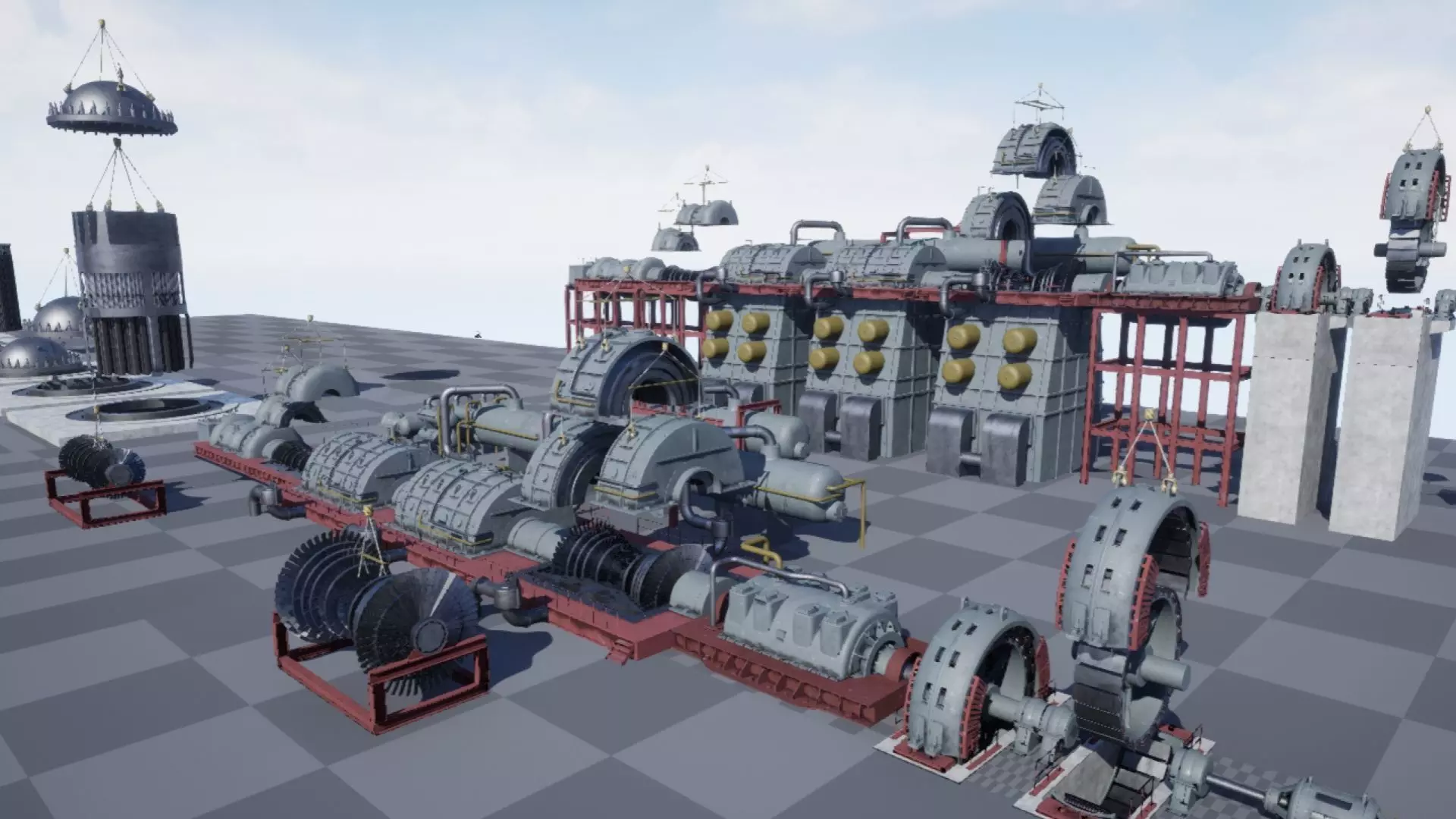 Nuclear power plant Low-poly 3D model