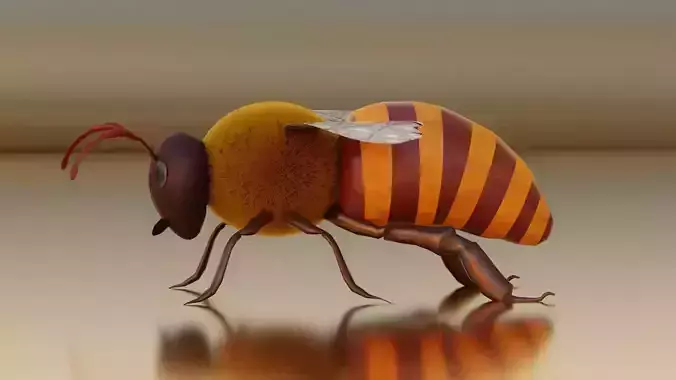 Honey Bee Rigged and Animated For Easy Non Linear Animation Low-poly 3D model