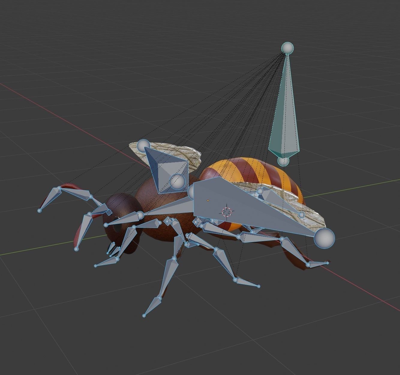 Honey Bee Rigged and Animated For Easy Non Linear Animation Low-poly 3D model_6
