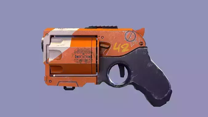 Revolver sci-fi game ready pbr