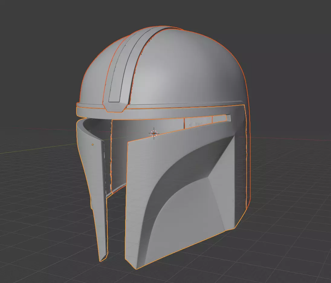 Mandalorian Helmet STL PRE CUT NO SEAMS 3D print model