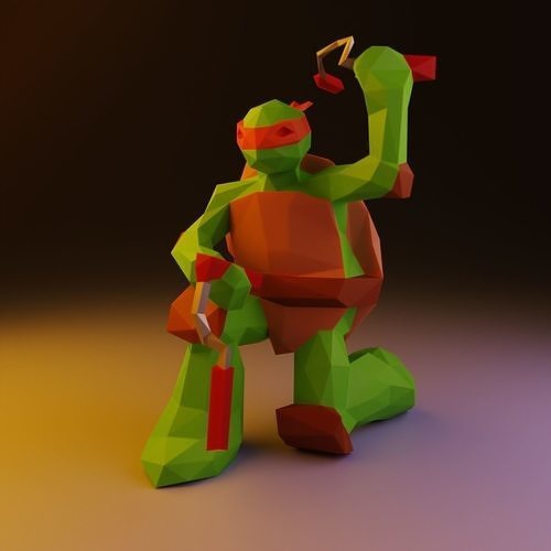Michelangelo Low Poly Low-poly 3D model