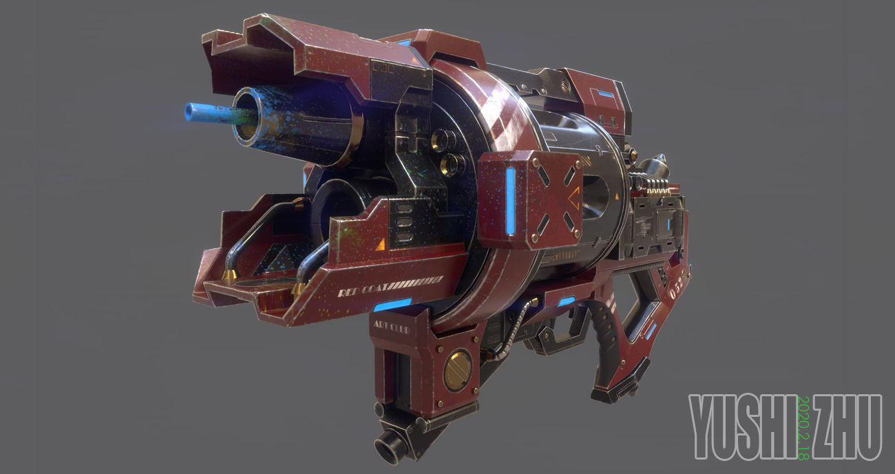 Gun For Art 3D model Low-poly 3D model_8