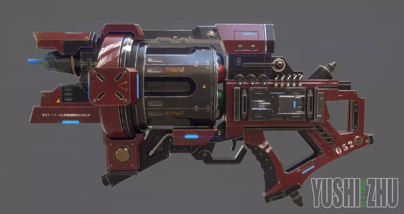 Gun For Art 3D model Low-poly 3D model_0