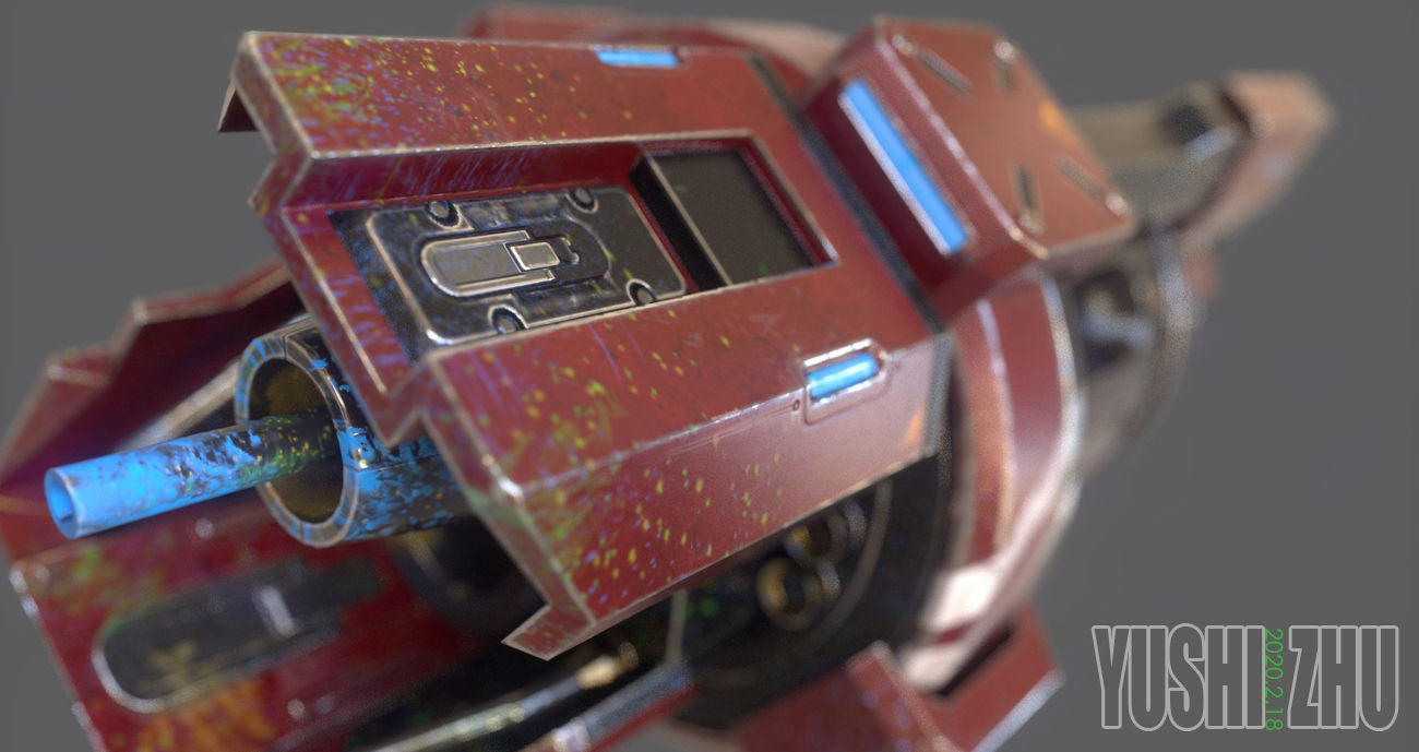 Gun For Art 3D model Low-poly 3D model_5