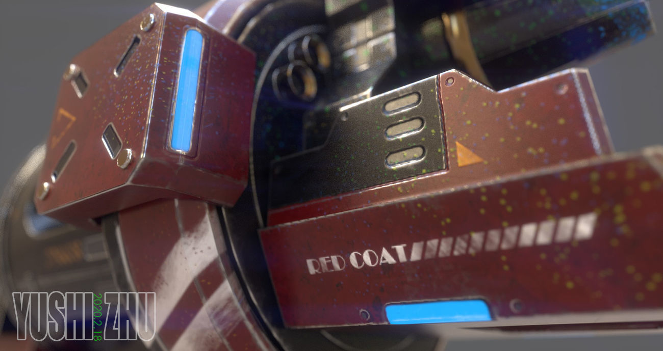 Gun For Art 3D model Low-poly 3D model_6