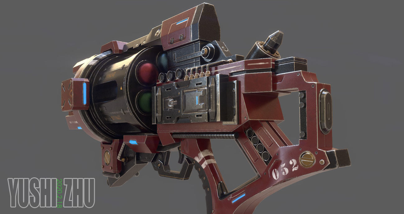 Gun For Art 3D model Low-poly 3D model_9