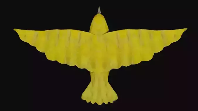 Canary yellow bird Low-poly 3D model