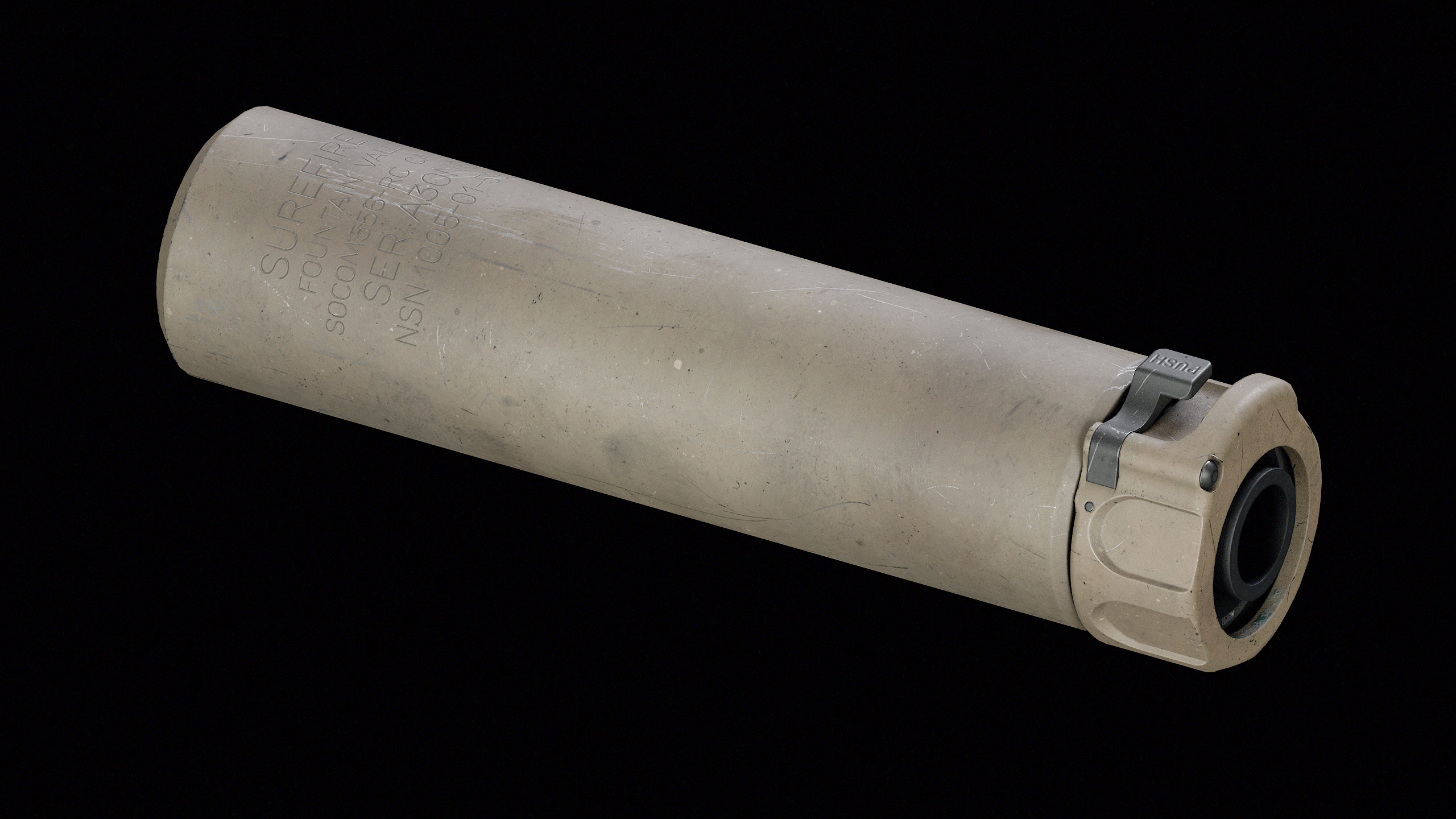 SOCOM556-RC1 Suppressor Low-poly 3D model_1