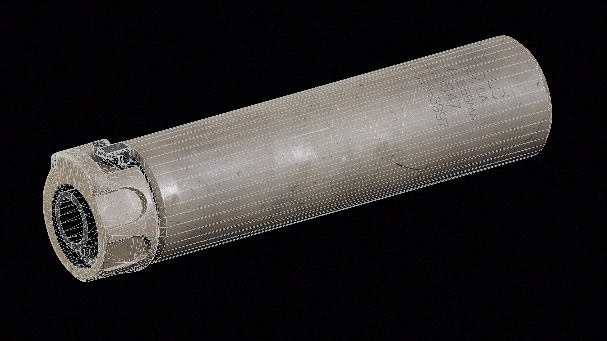 SOCOM556-RC1 Suppressor Low-poly 3D model_4