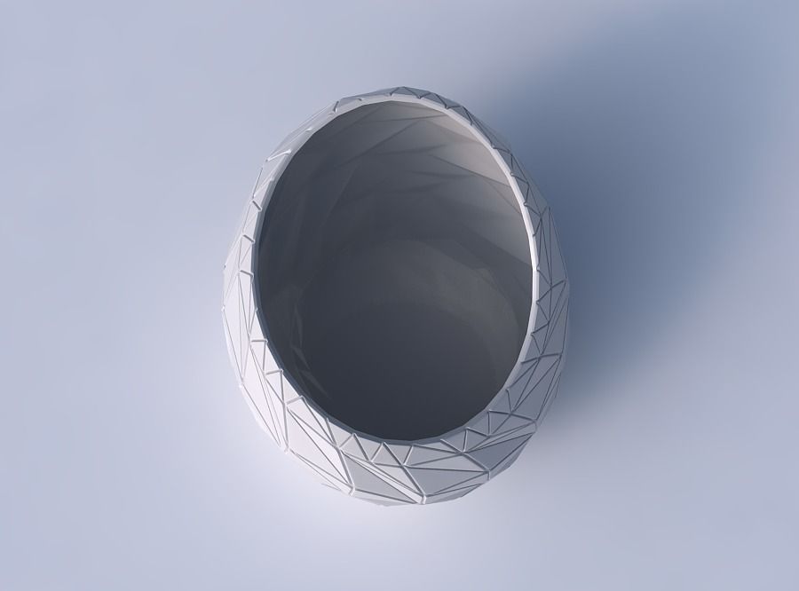 Bowl skewed with random triangle plates 3D print model_2