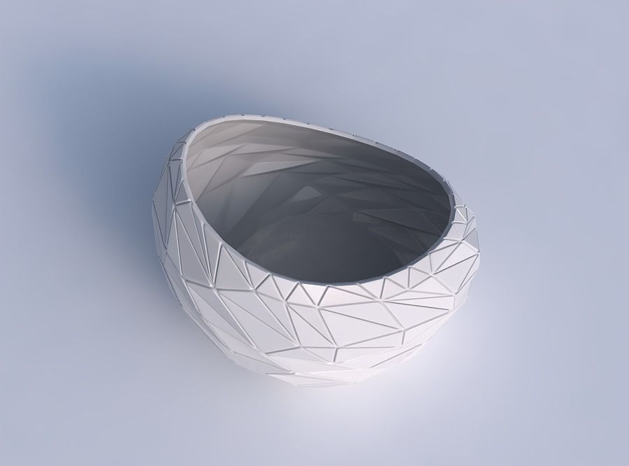 Bowl skewed with random triangle plates 3D print model_1