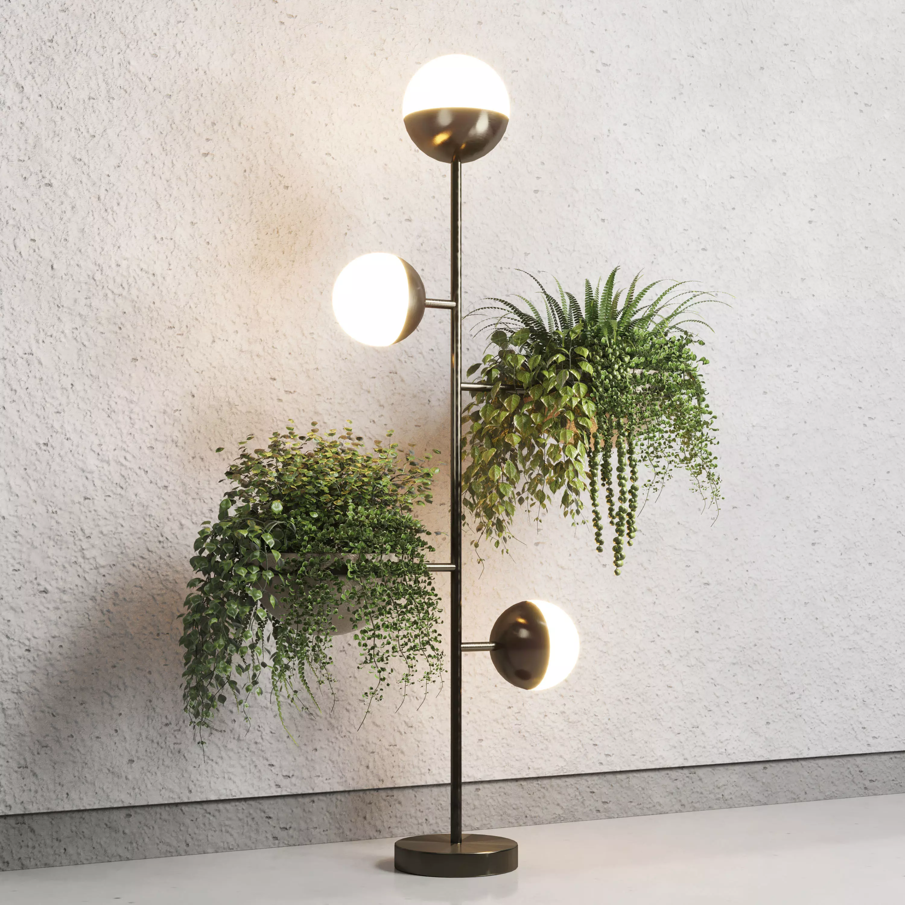 Floor light plant Indoor outdoor plants stand pot 3D model