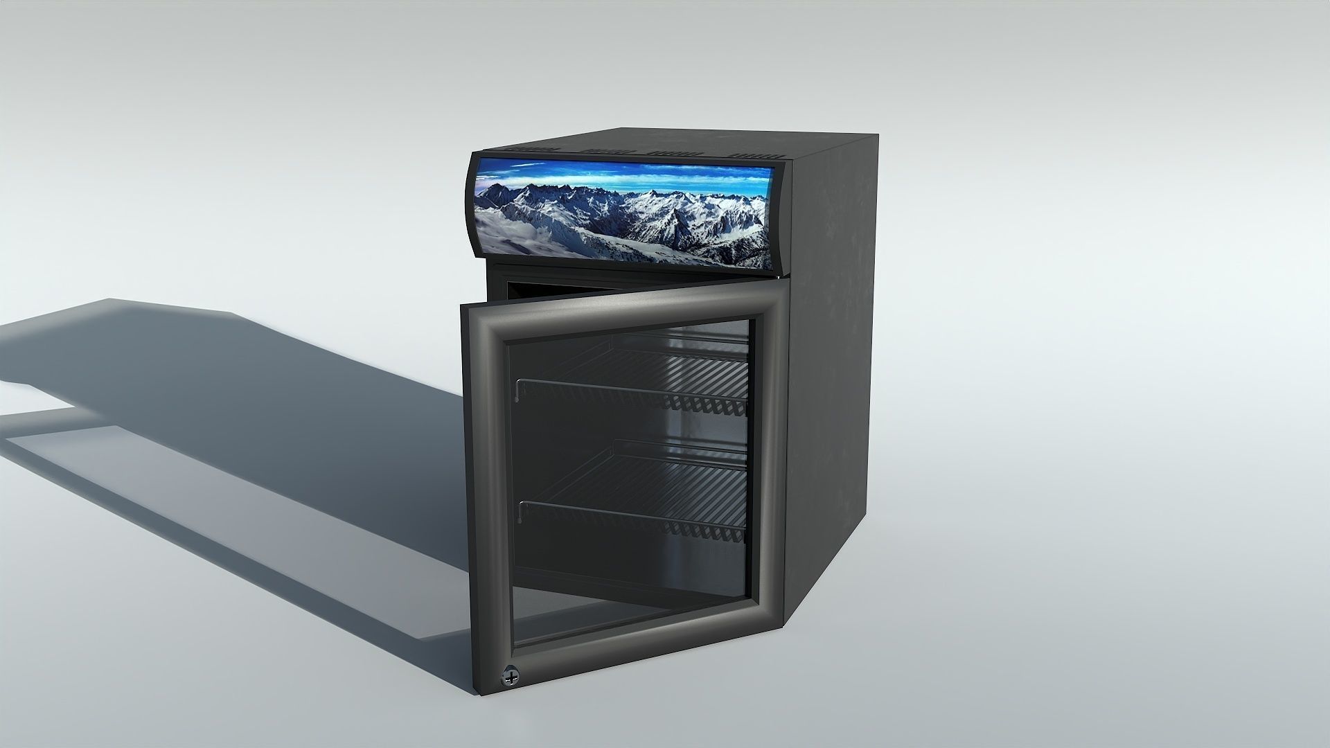 Small Fridge PBR Game Ready Low-poly 3D model_4