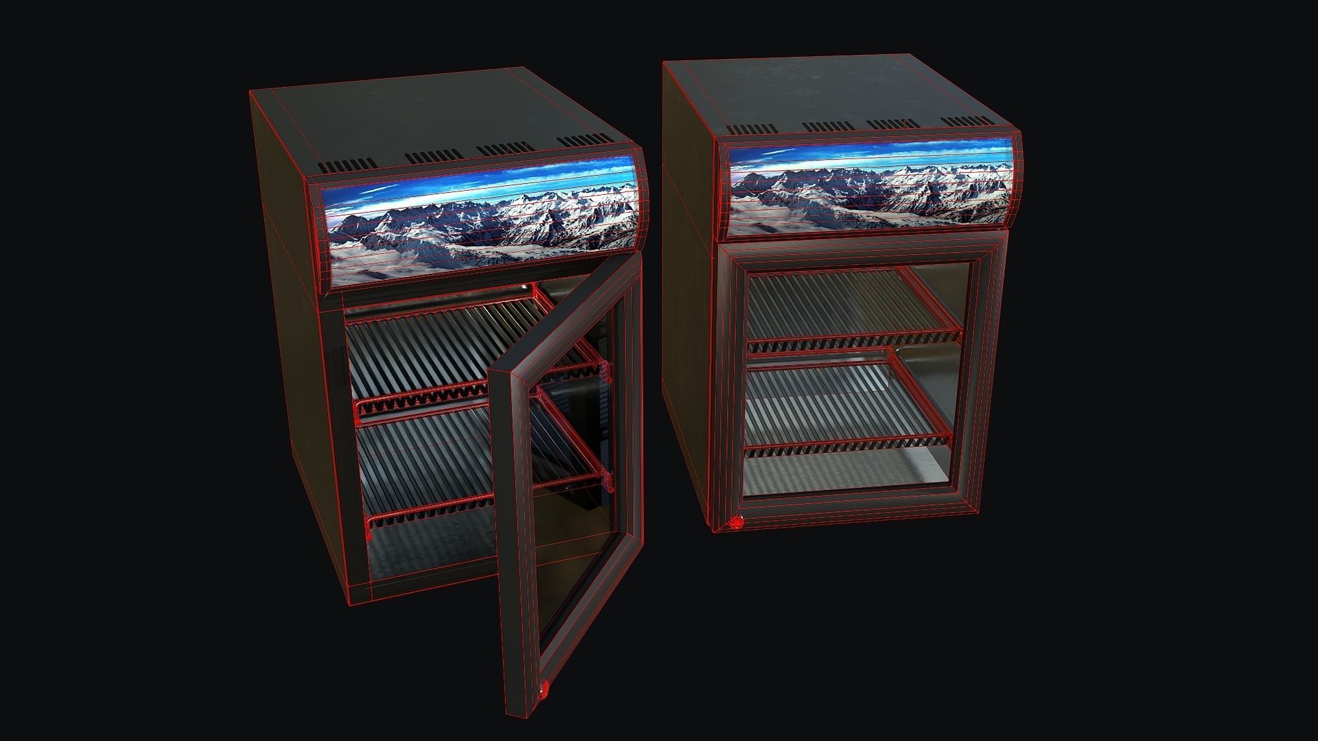 Small Fridge PBR Game Ready Low-poly 3D model_2